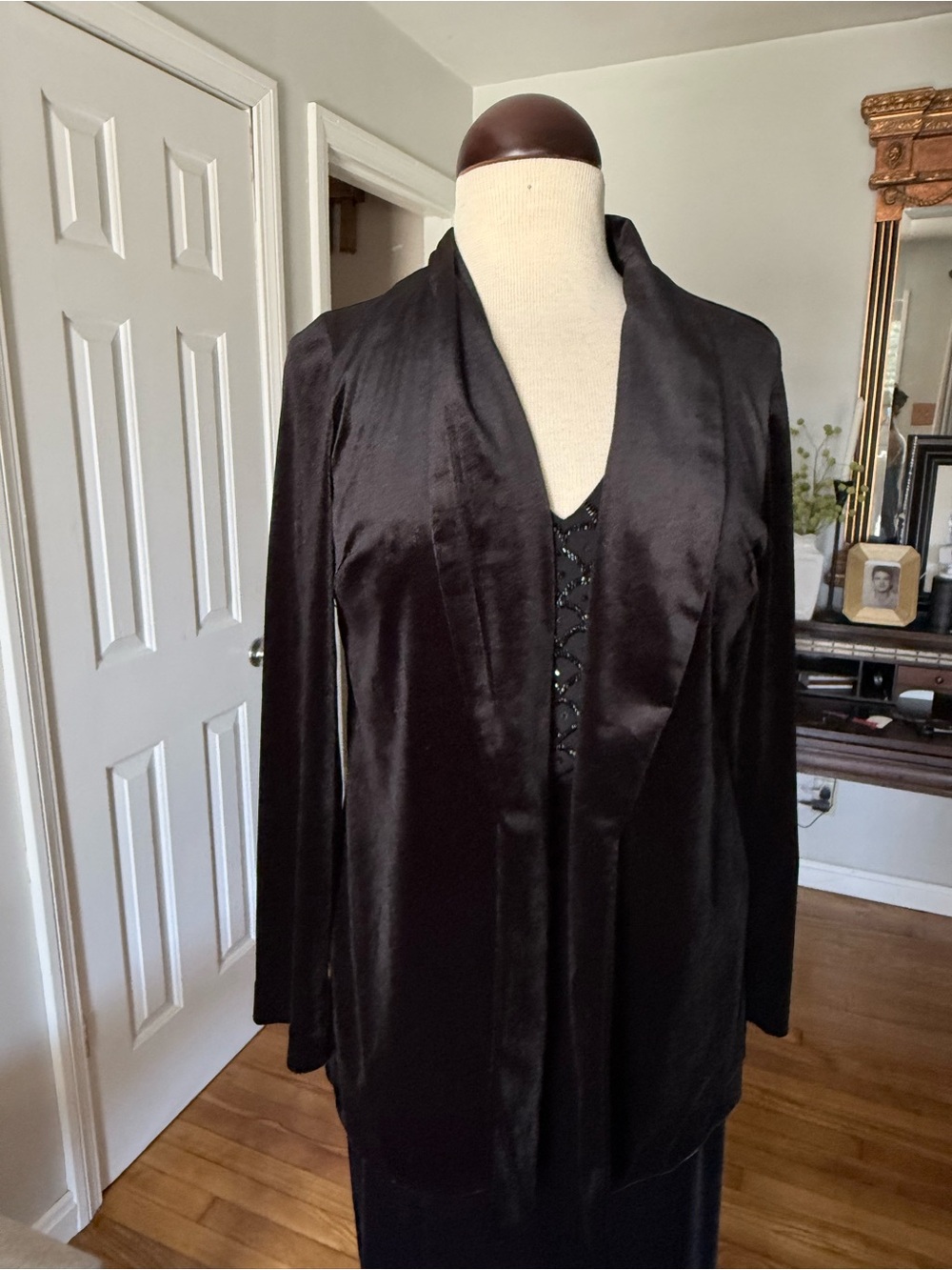 june & hudson Black Velvet Shawl Collar Blazer